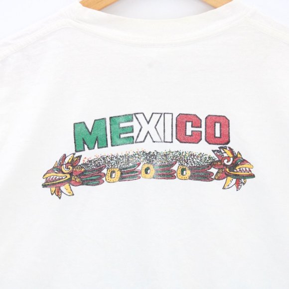 Vintage LOBO Shirt Mens White Short Sleeve MEXICO Nogales Graphic Logo XL 90's - Picture 7 of 9